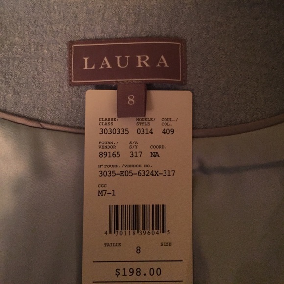 Blue cropped wool blend blazer jacket medium sz 8 - Picture 8 of 8